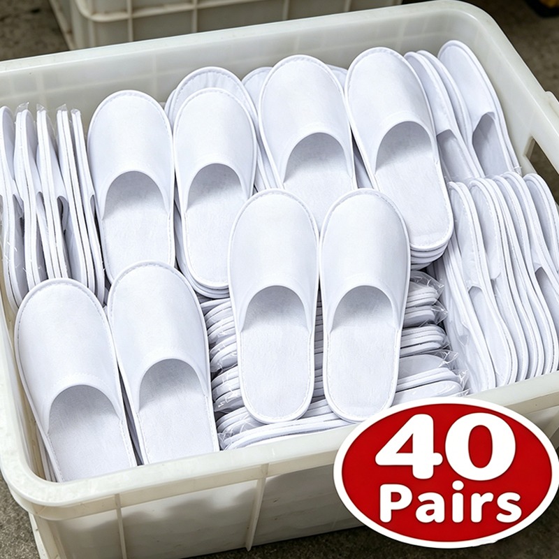 Spa & Wellness Retreat - 40pairs 2026 White Hotel Slipper Unisex