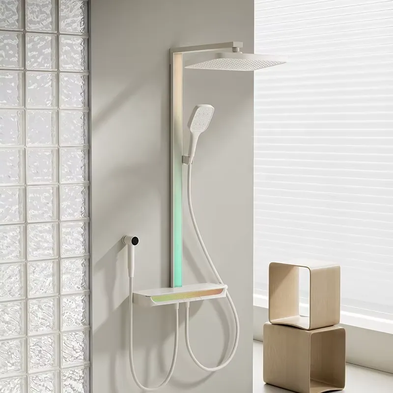 Spa & Wellness Retreat - Brass Digital Waterfall Shower Set Wall