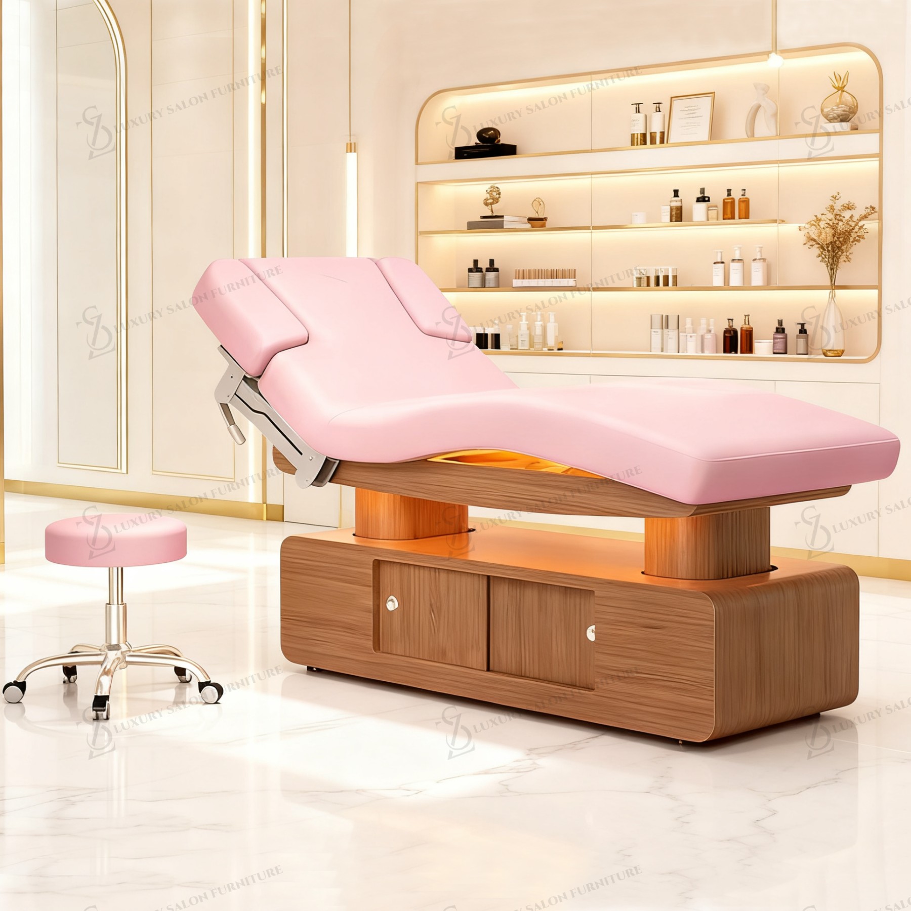Wellness Spa And Salon - Luxury 3/4 Motors Pink Beauty Bed
